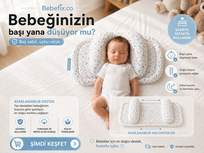 Ayarlanabilir Yan Destekli Bebek Baş & Boyun Destek Yastığı