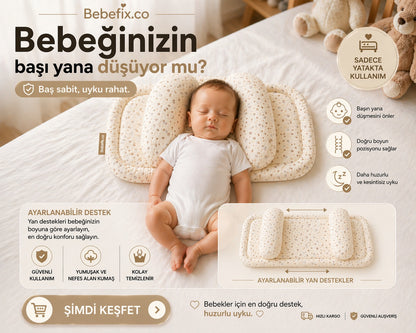 Ayarlanabilir Yan Destekli Bebek Baş & Boyun Destek Yastığı